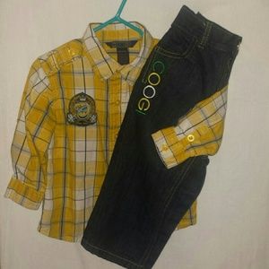 Nice! Boys shirt and matching pants.